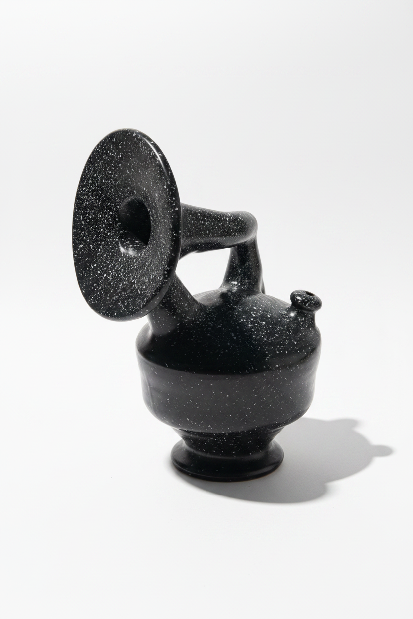 Vintage Ceramic Jug – Black with White Polka Dots